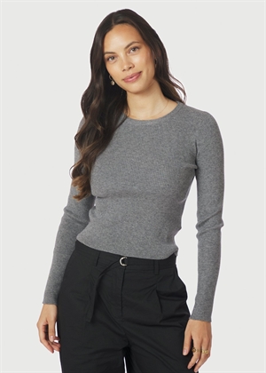 Kirrera knit bluse Dark Grey Melange Neo Noir 
